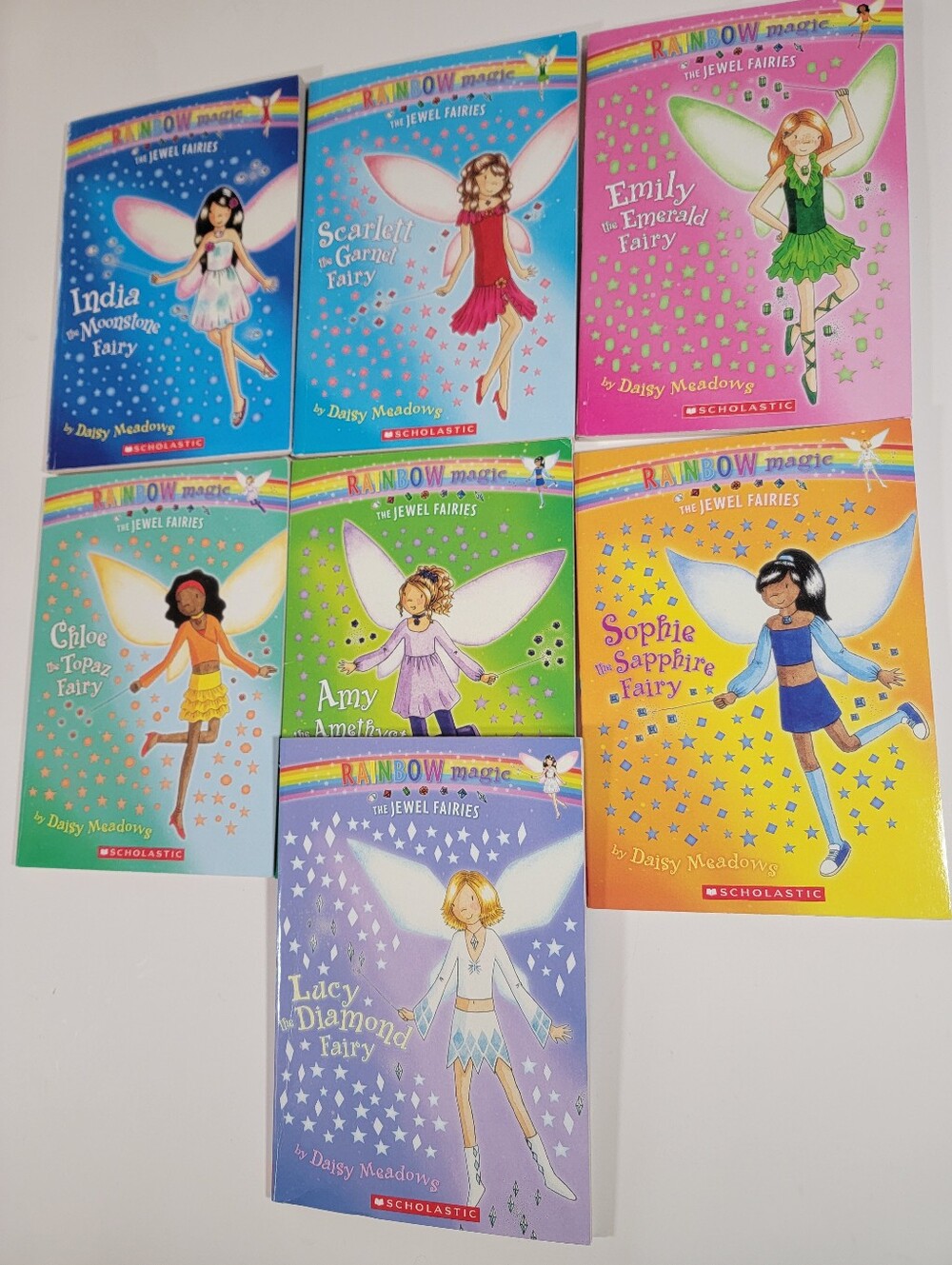 1-7 Rainbow Magic Books The Jewel Fairies Set Scholastic School Market